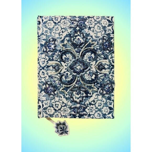 Handmade in India Beaded Journal Hardcover 240 Lined Pages Embroidered Bookmark - Picture 3 of 6